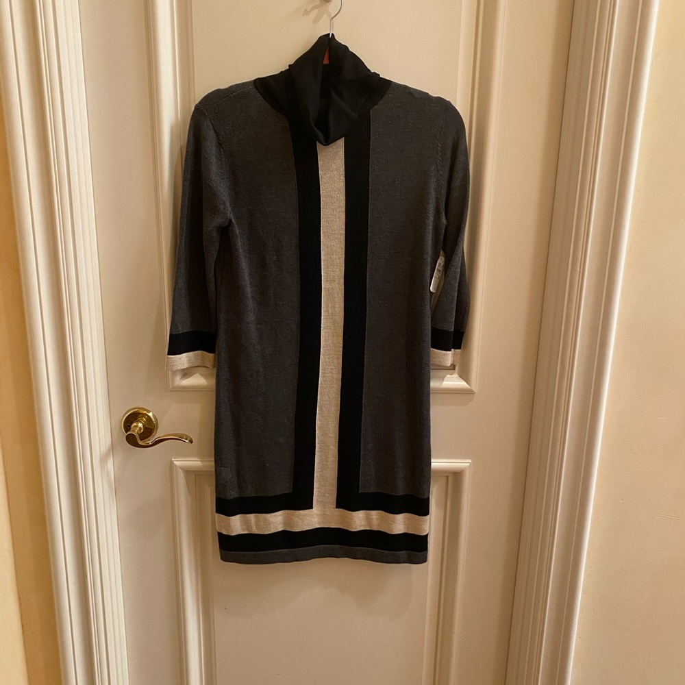 Brand new Gray Striped Sweater Dress